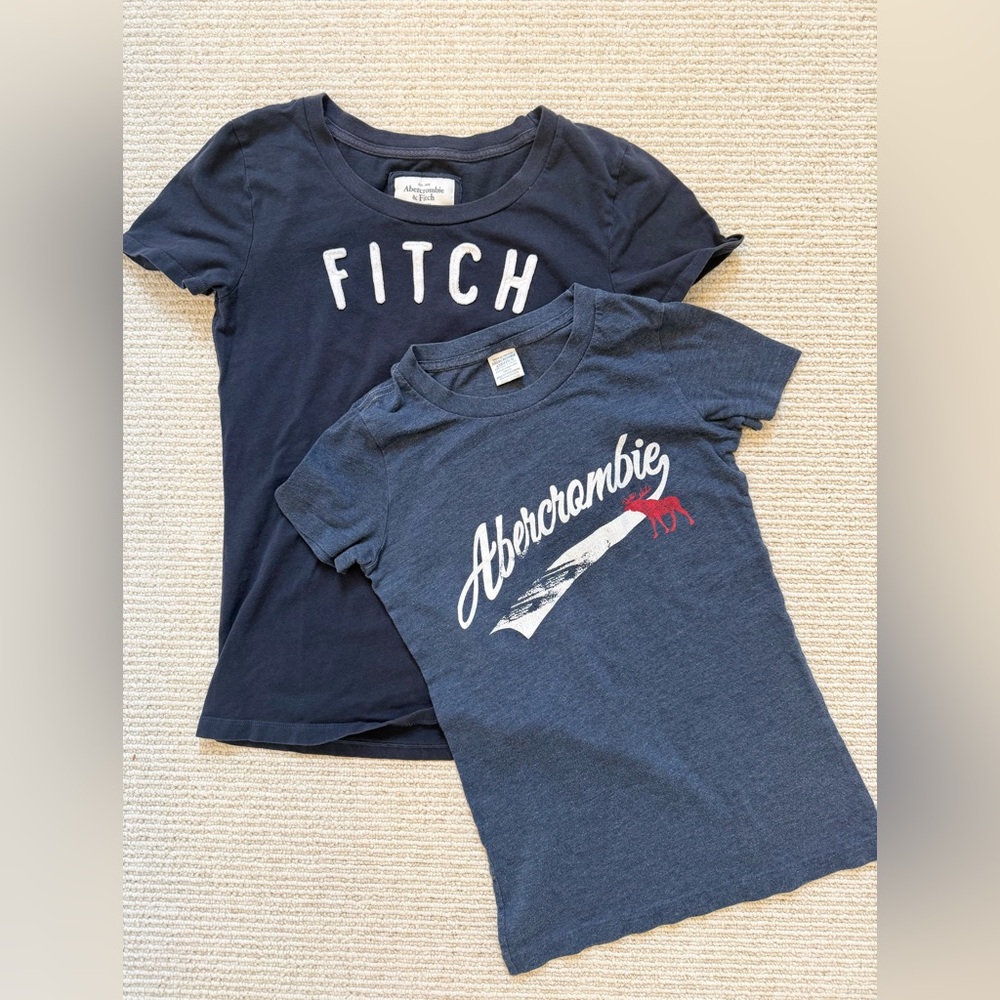 Abercrombie & Fitch Vintage Dark Blue Graphic Tees size small and medium